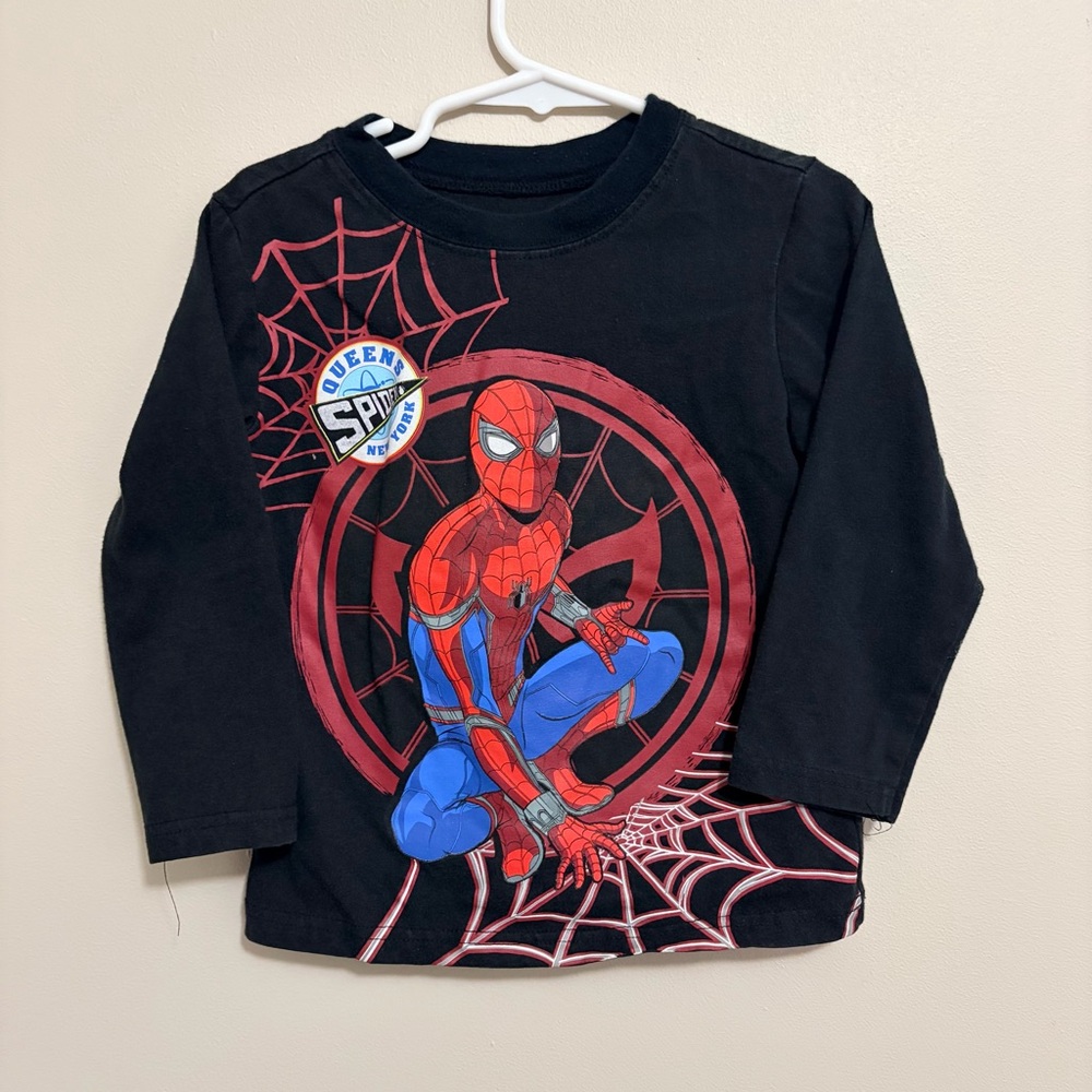 Spiderman Black and Red Kids Long Sleeve Tee Marvel 4T Boys Features